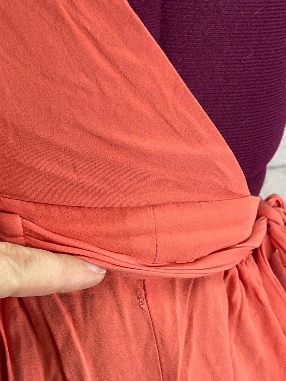 Lulus Magical Movement Coral Pink Wrap Maxi Dress size small